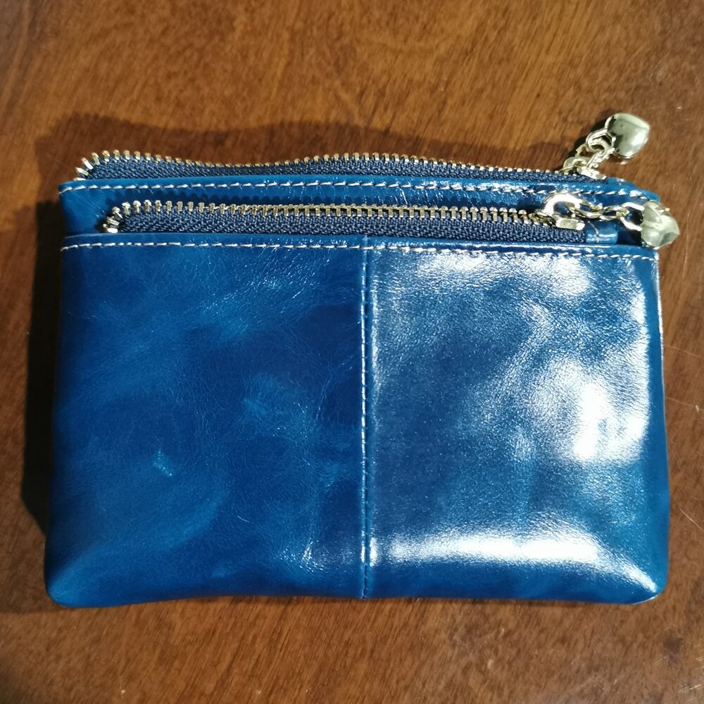 5" x 3 1/2" Teal Blue Leather Card / Coin Purse NWOT #220